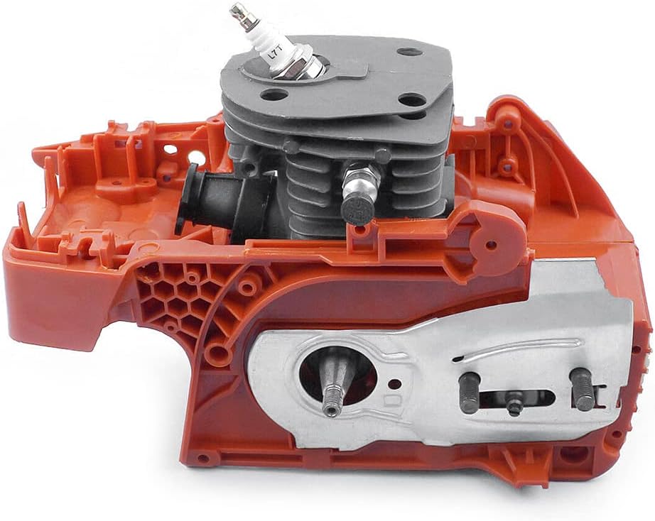 44mm Cylinder Piston Kit, Crankcase Piston Cylinder Motor Kit Fits for Husqvarna 350 340 345 Chainsaw Crankcase Piston Cylinder Motor Kit Crankcase Clutch(US Stock)