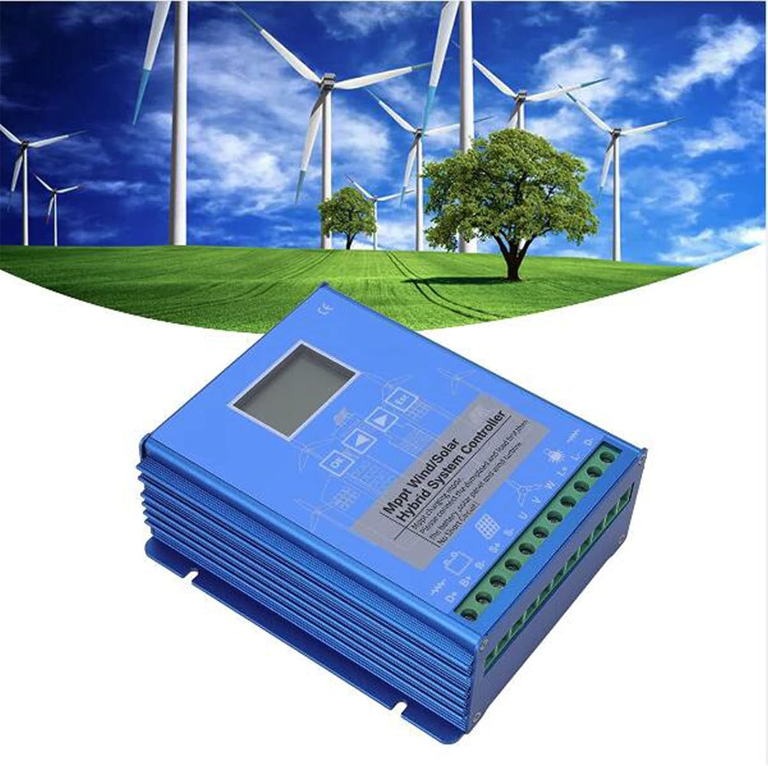 12000W Wind Solar Hybrid System MPPT Charge Controller,12V/24V/48V with Dump Load Wind Turbine Generator Solar Panel Auto Regulator
