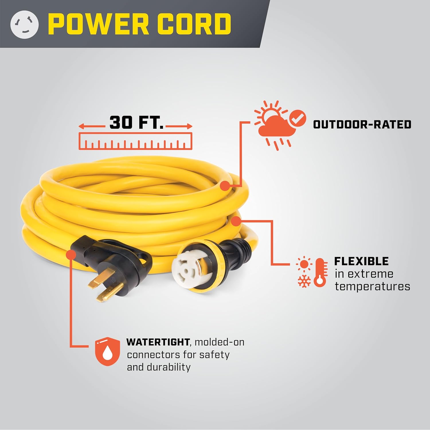 Champion Power Equipment 50-Amp Indoor-Rated Manual Transfer Switch with 30-Foot Generator Power Cord and Weather-Resistant Power Inlet Box