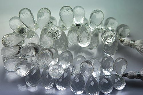 13 inch natural beads strand of 18-20mm faceted drop crystal quartz gemstone briolletes beads for DIY jewelry - necklace, bracelet, earring, ring.