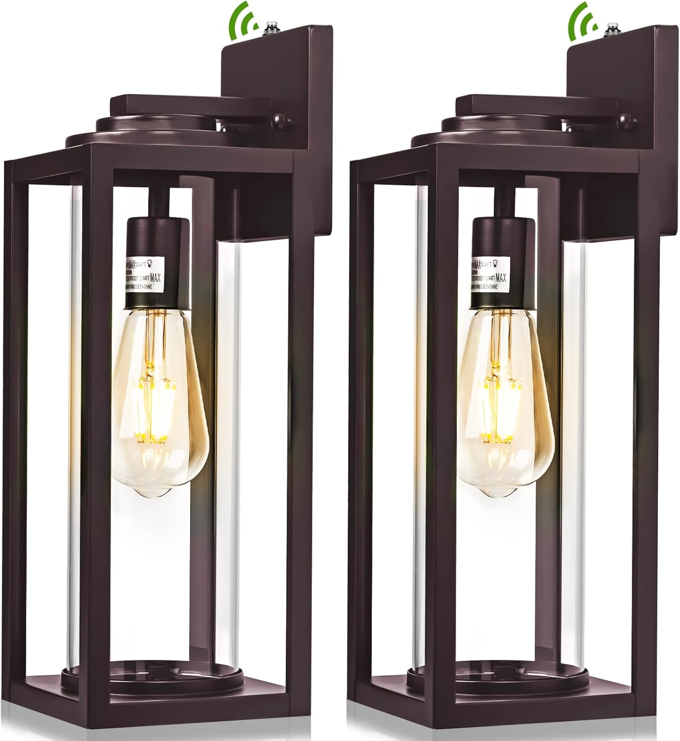 Oil Rubbed Bronze Dusk to Dawn Outdoor Wall Light Fixtures - 2 Packs Exterior Waterproof Outdoor Lighting, Farmhouse Porch Sconces Wall Mounted Lighting, Anti-rust Outside Lantern for Front Door