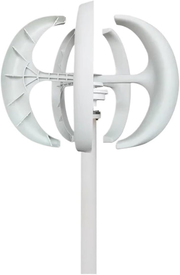 Wind Turbine Generator Kit, 400W Vertical Axis Wind Generator 12V 24V Red and White Ball Type Wind Turbine for Land Marine Use for Hybrid Solar Wind System(5 Blades_24V)