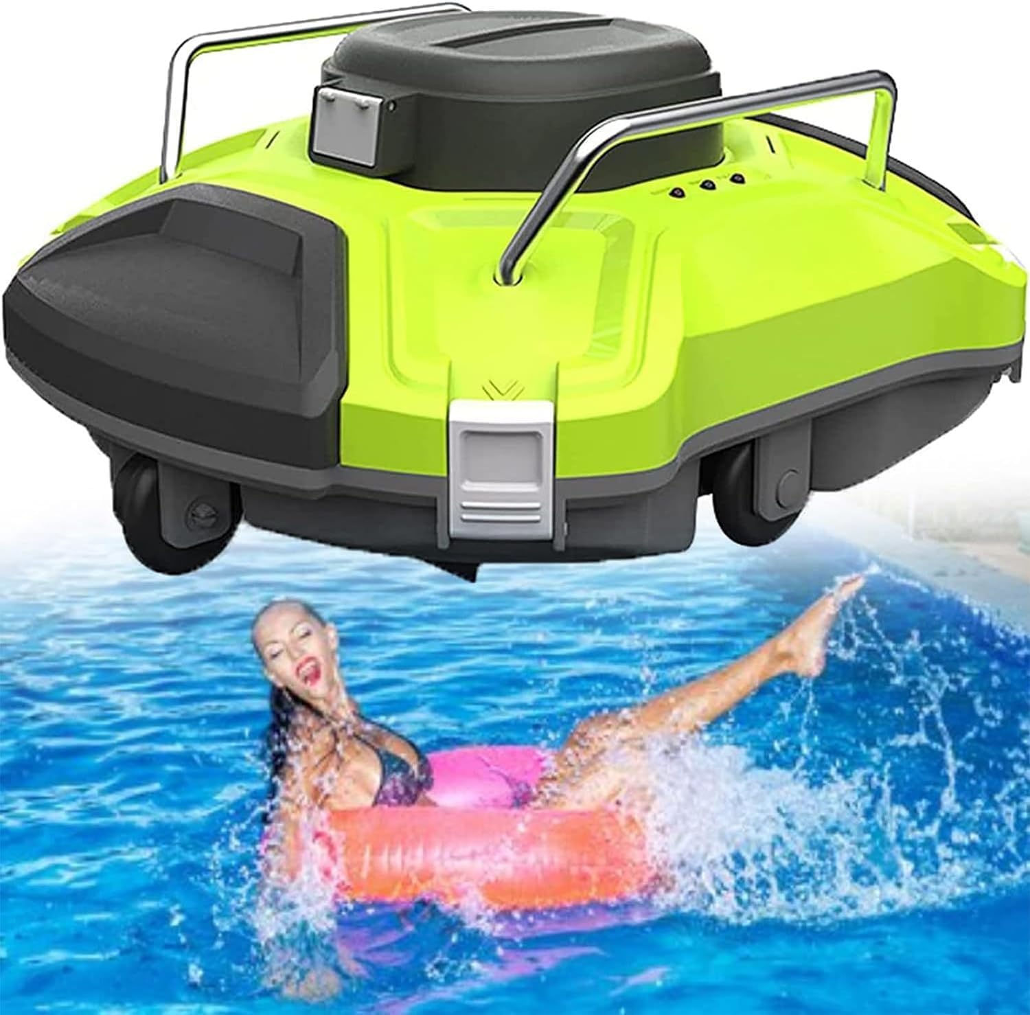 Cordless Robotic Pool Cleaner, Smart Automatic Robotic Pool Cleaner, Cordless Wall Climbing Pool Vacuum with 120 Minute Run Time for Above Ground Pools Up to 550 Sq. Ft.