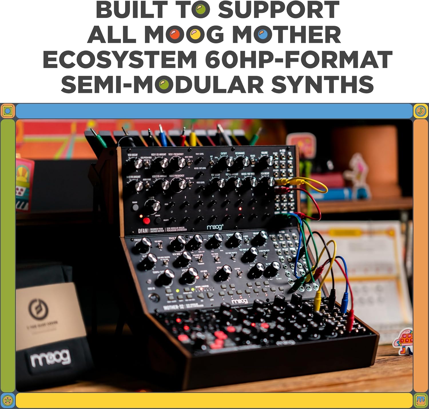 MOOG Sound Studio Accessory Kit With Three-Tier Rack, Analog Summing Mixer, Dust Cover, Patch and Audio Cables, Patch Cable Organizer, Power Supply
