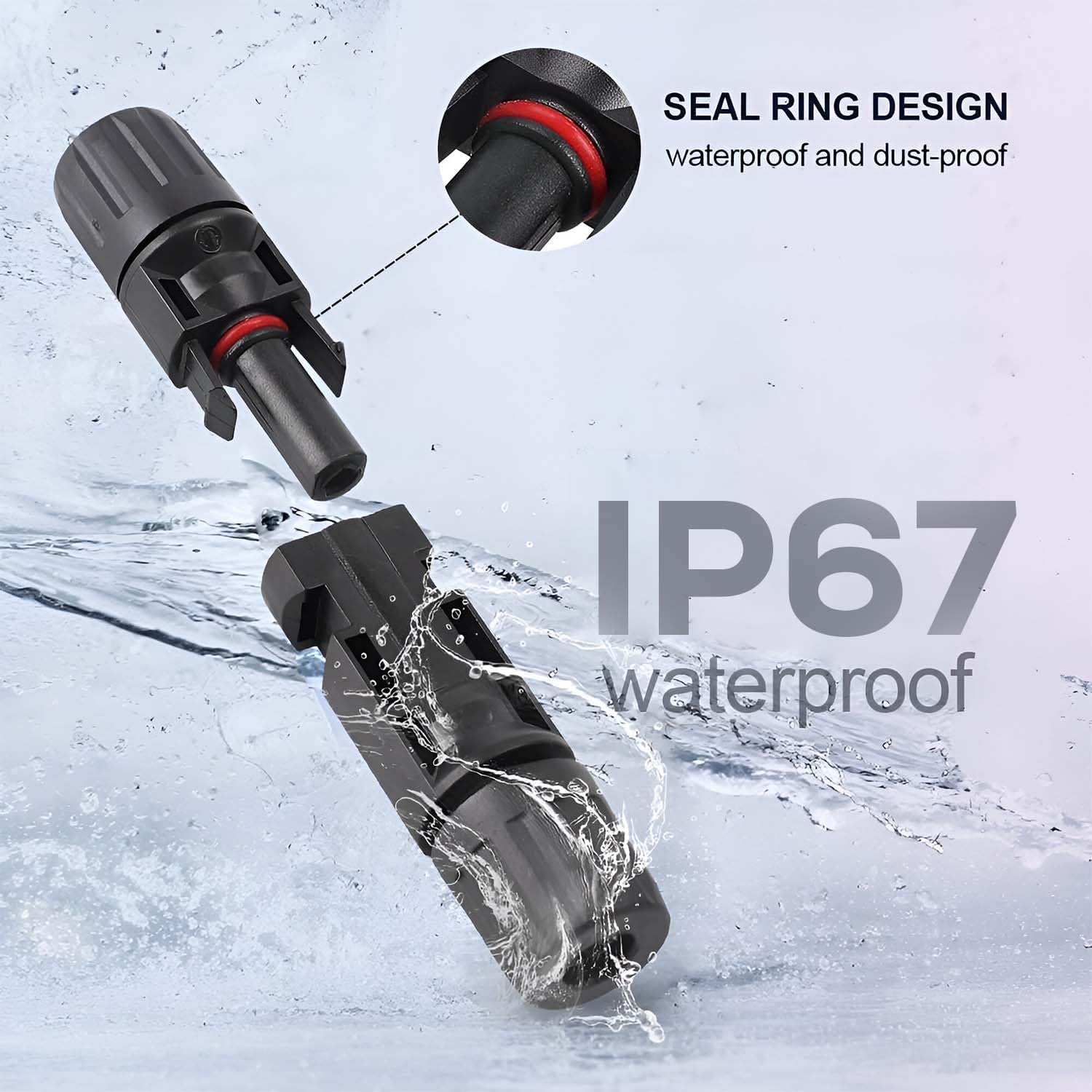 5 Piece Tool Solar Kit | 40 Piece 2 PV Solar Panel 20 Male 20 Female Connector Kit | Compatible with 10 AWG Solar Cable, 30 Amp, 1000V DC, IP67 Waterproof |