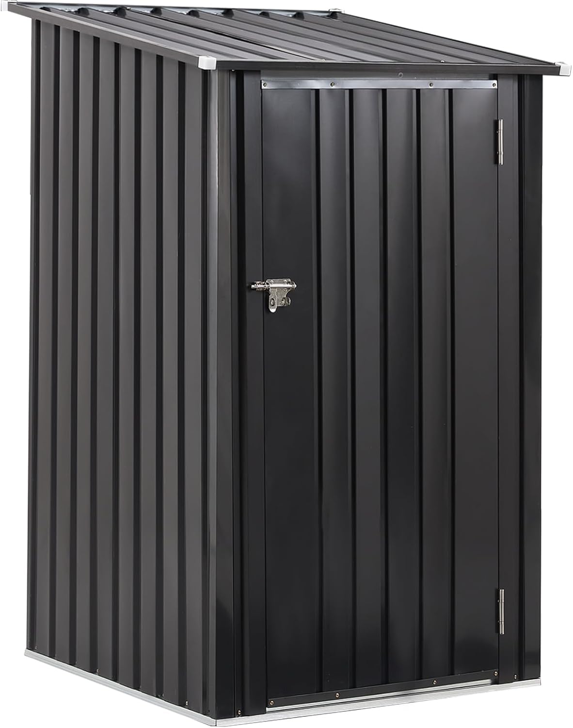 3x3 FT Outdoor Storage Shed, Metal Steel Garden Shed with Single Lockable Door, Small Shed Outdoor Steel Utility Tool Shed, Storage House Waterproof for Backyard Patio, Garden, Lawn(Dark Gray)