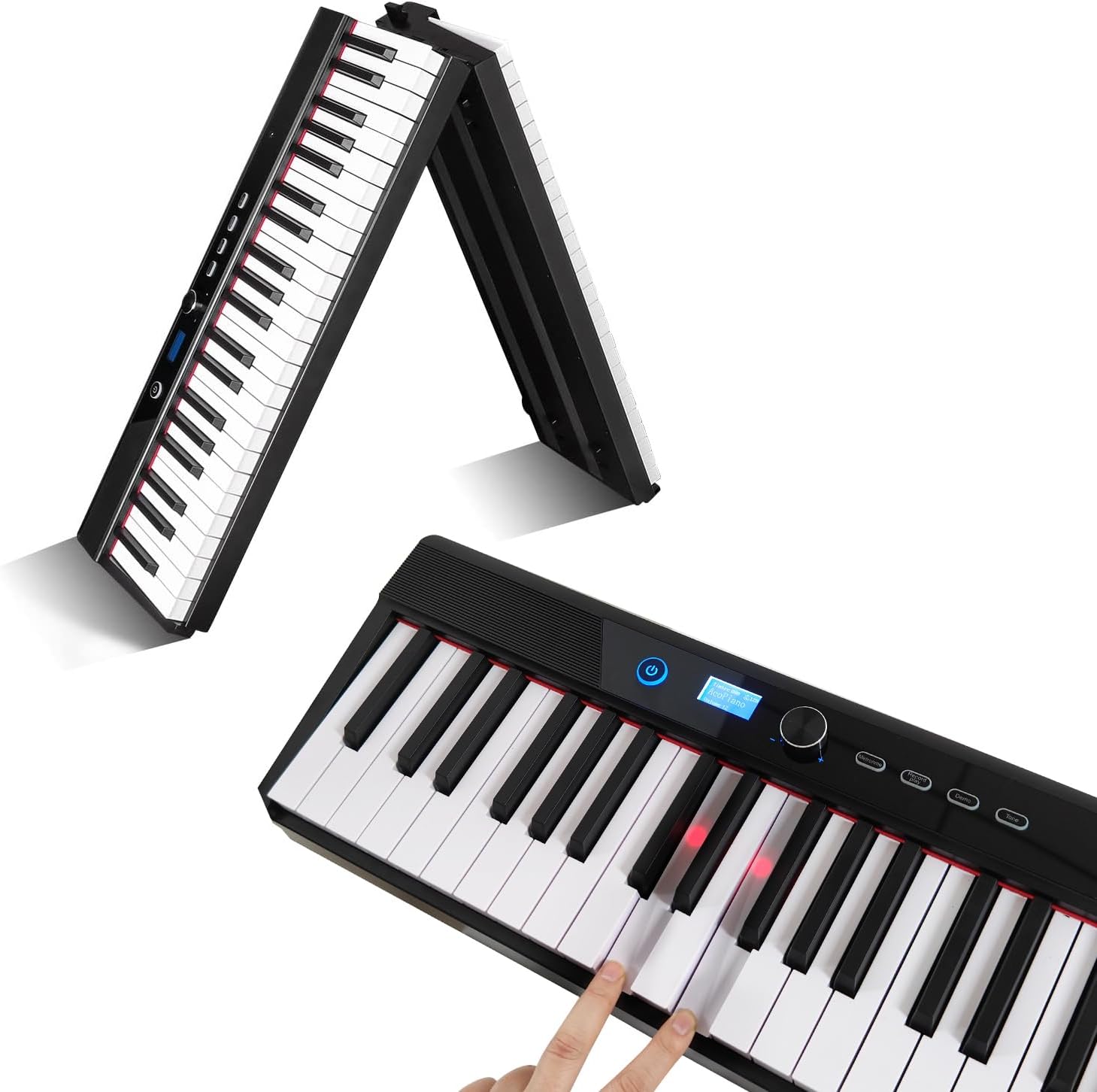 Coolmusic Portable Piano Keyboard Foldable: Portable Keyboard Piano 88 keys Semi-Weighted keyboard Electric Folding Piano Kit