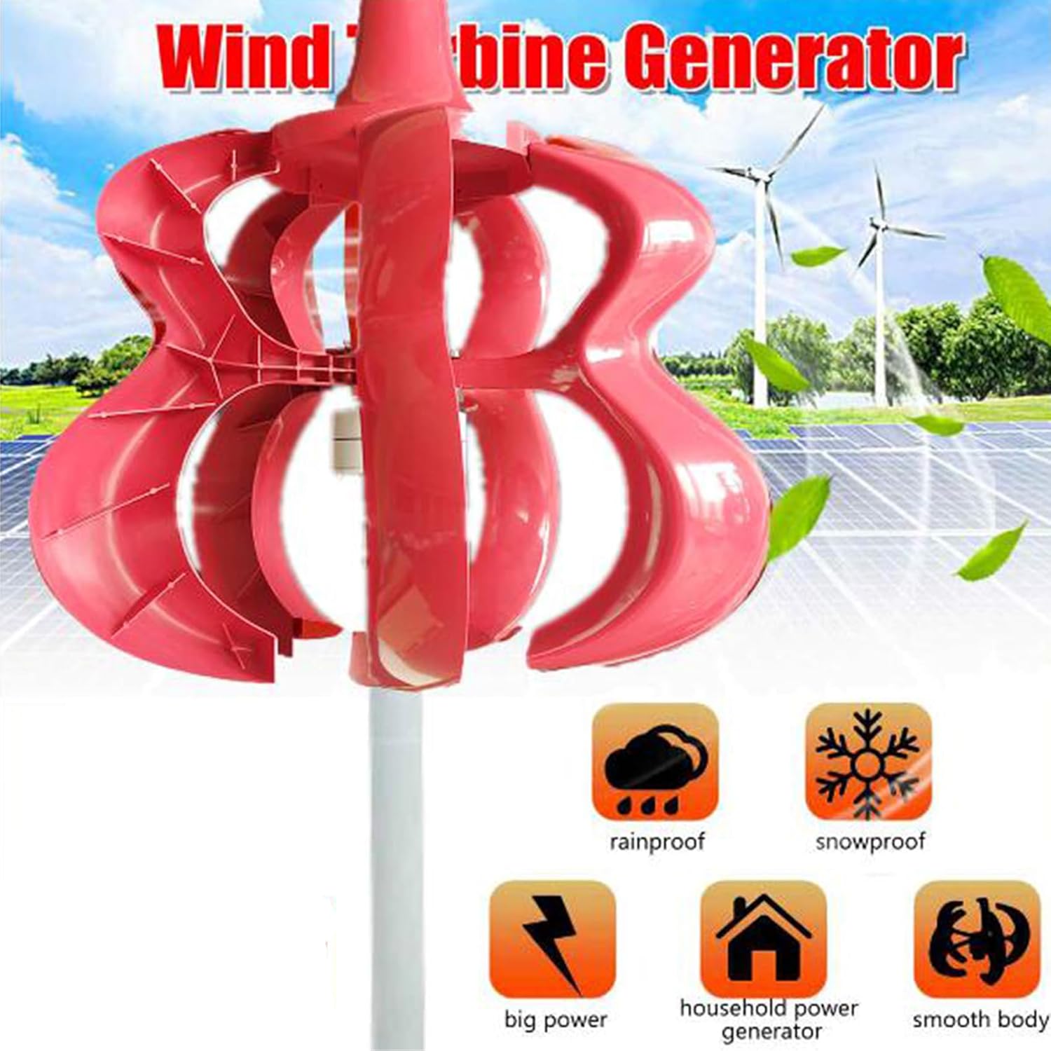 24v, Portable Wind Turbine12v/24V/48V/220V Compact Wind Power Generator with Charge Controller - Portable Wind Turbine for Camping and Emergency Power,16000W-48V