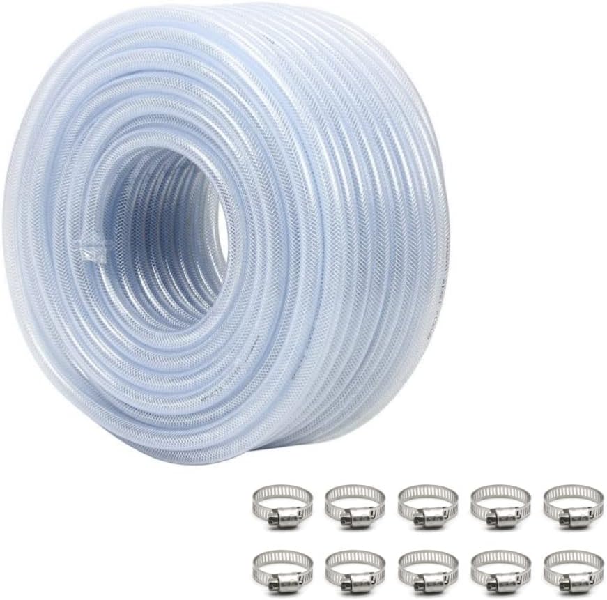 High Pressure Braided Clear Flexible PVC Tubing 1/2