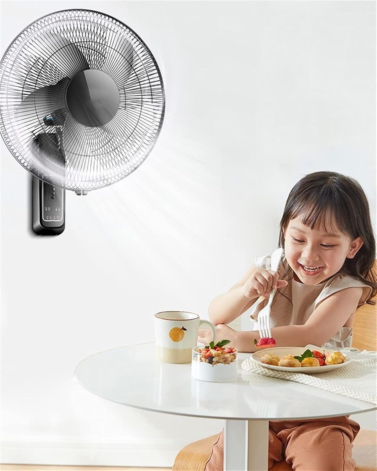 Wall Fan,16 Inch/18 Inch,3 Speed Settings Quiet Operation Wall Mounted Fan,Adjustable Angle,Timer & Remote Control Air Cool Fan for Living Room Motorhome Bedroom