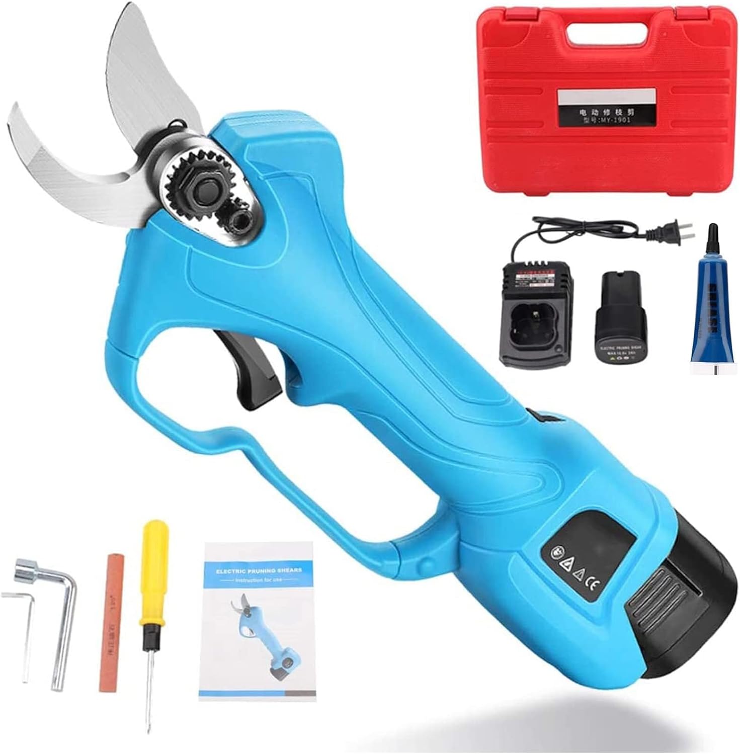 Electric Pruning Shears, Cordless Pruner, Battery-Powe Pruning Shears 1 Inch Cutting Diameter and Rechargeable Lithium Battery Fruit Tree Bonsai Pruning Branch Cutter