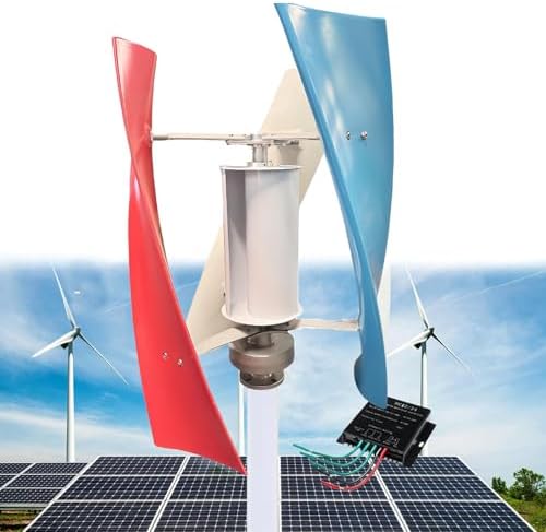 300W Maglev Vertical Wind Turbine Kit - Portable Wind Power Generation with 3 Curved Nylon Blades for Courtyard, Farm, Factory & Remote Use