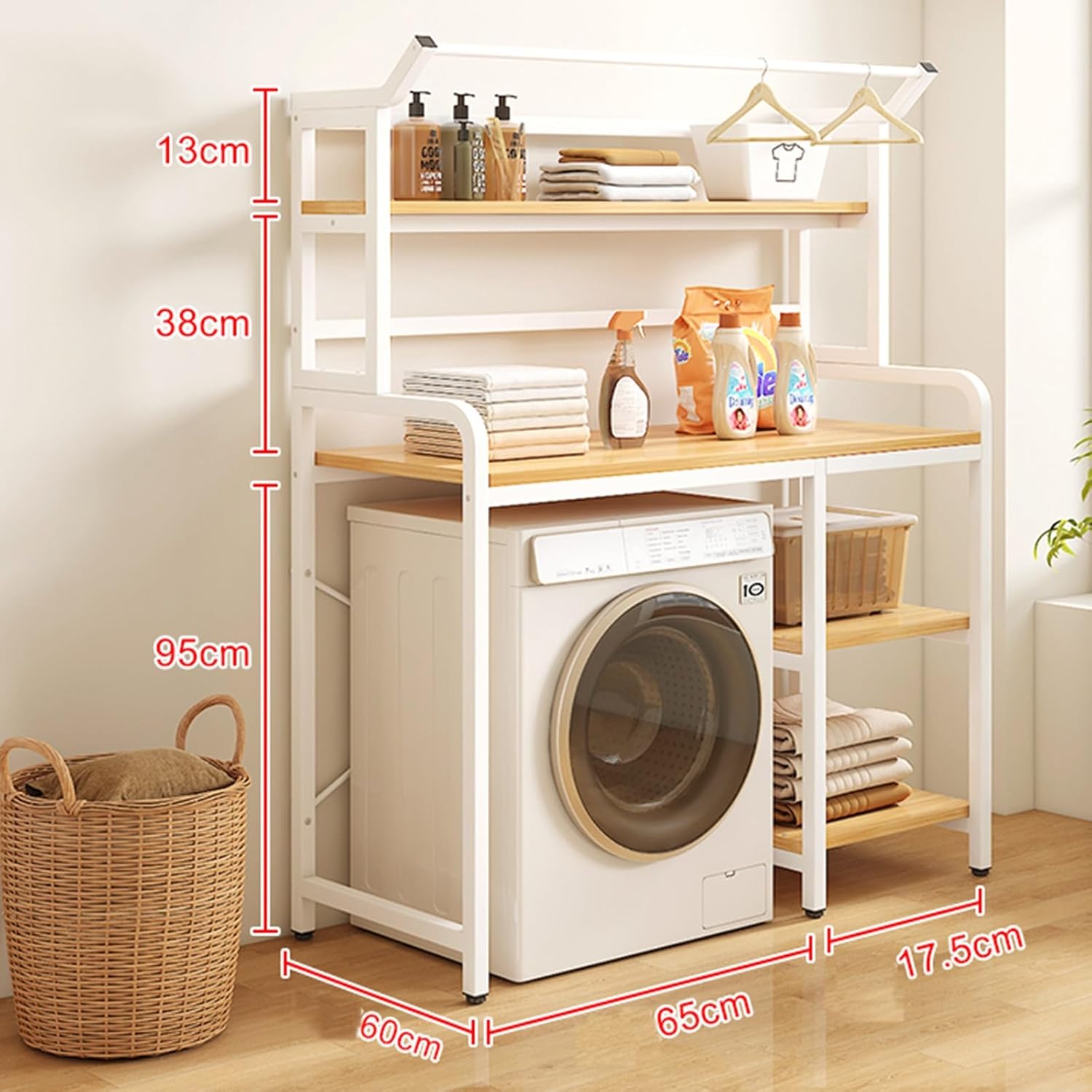 Multifunctional Washing Machine Storage Rack, Drum Washing Machine Upper Storage Rack, 4-Layer Side Storage Rack