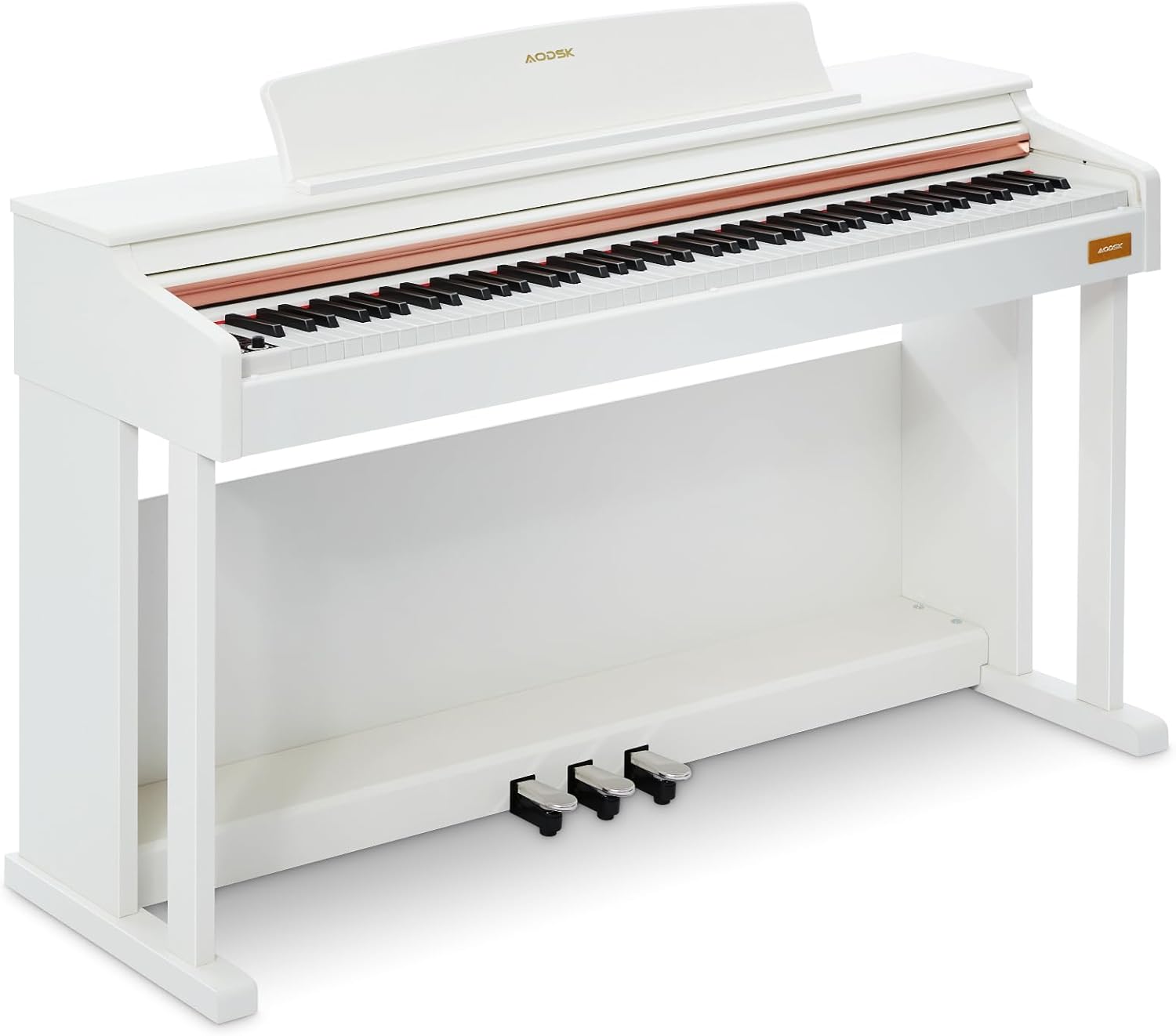 AODSK 88 Key Digital Piano,Weighted Hammer Action Digital Piano with Full-Size Weighted Keys,Triple Pedal,Beginner Bundle with Furniture Stand,Slide Key Cover,Piano Lessons