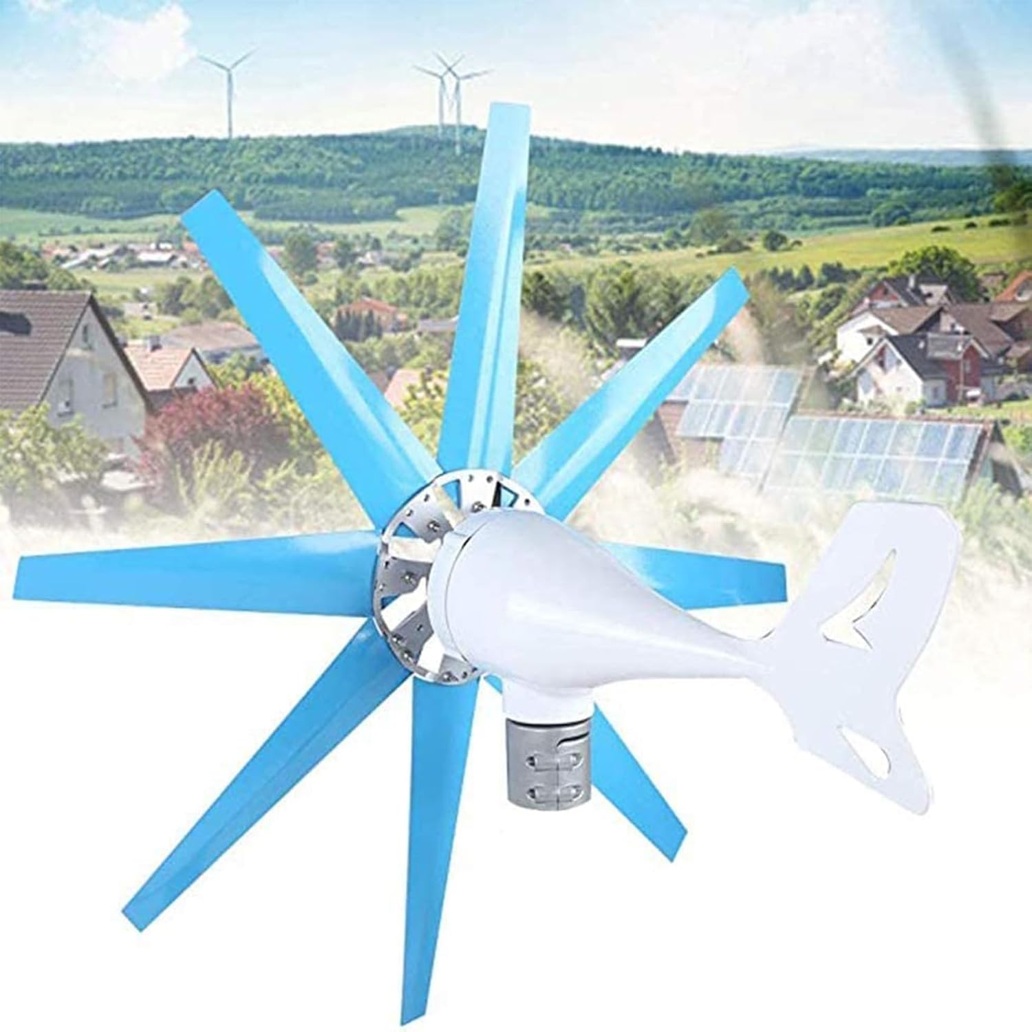 Portable Wind Generator 12V/24V 48V Vertical Axis Wind Turbine,Wind Speed of 2.5M/S to Start Maximum Power 3000W, with IP67 Controller Free Energy