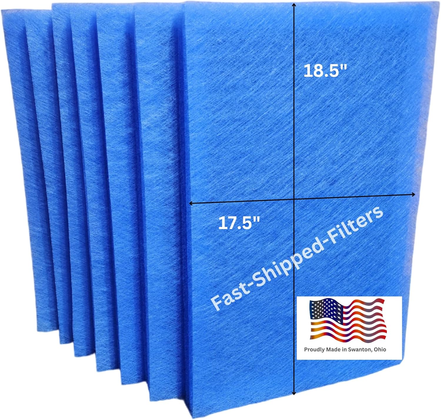 Fast-Shipped-Filters 7 Pack 20x20 Replacement Filters Designed to Fit with Dynamic Air Cleaner Refill Blue