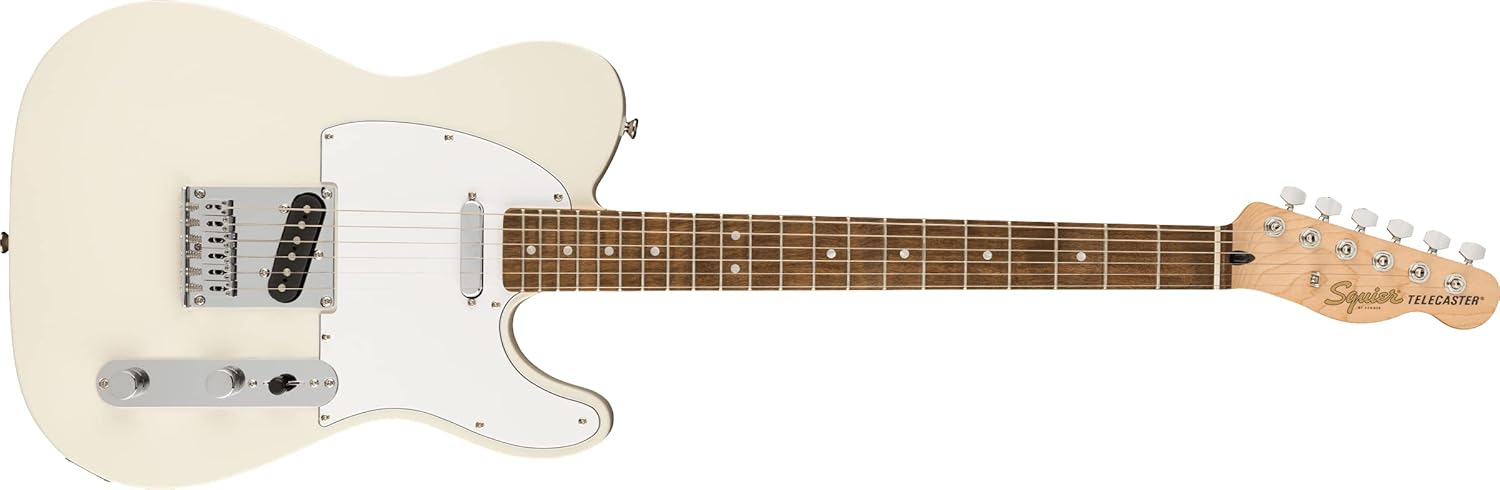 Squier Affinity Series Telecaster Electric Guitar, with 2-Year Warranty, Olympic White, Laurel Fingerboard