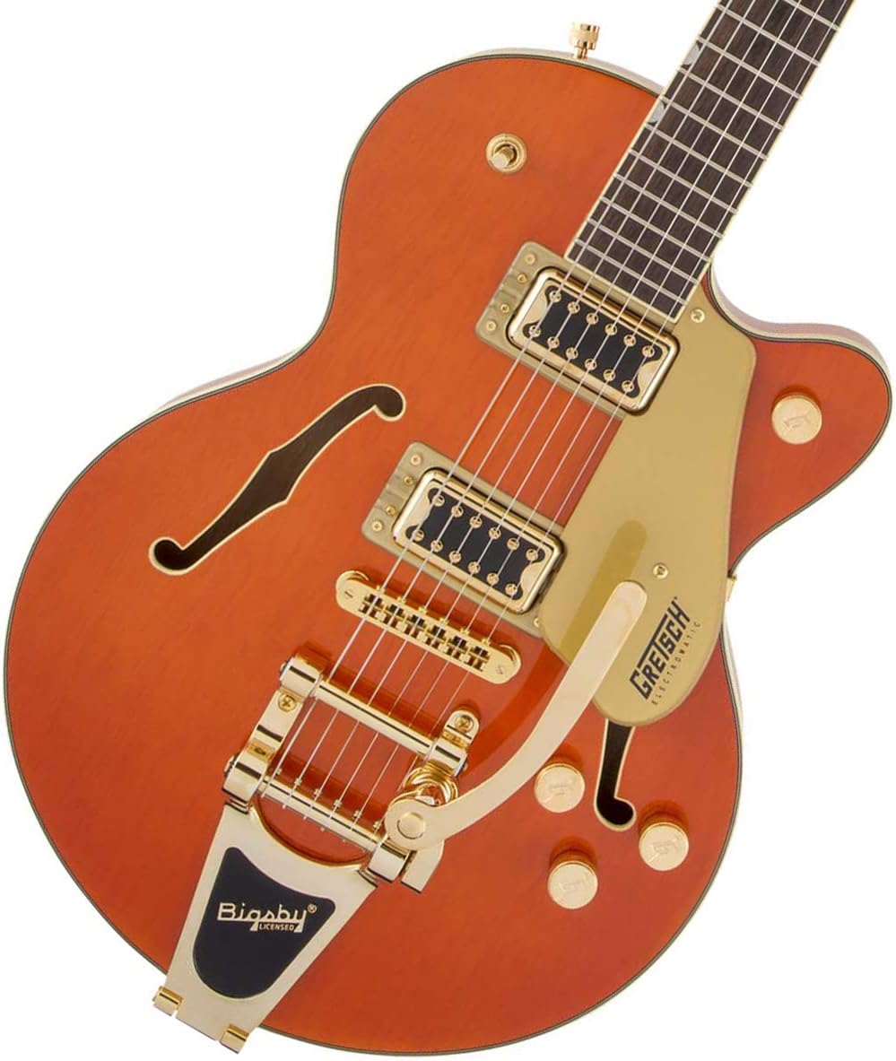 Gretsch G5655TG Electromatic Center Block Jr. Single-Cut Electric Guitar with Laurel Fingerboard, 22 Medium Jumbo Frets, Bigsby and Gold Hardware (Orange)