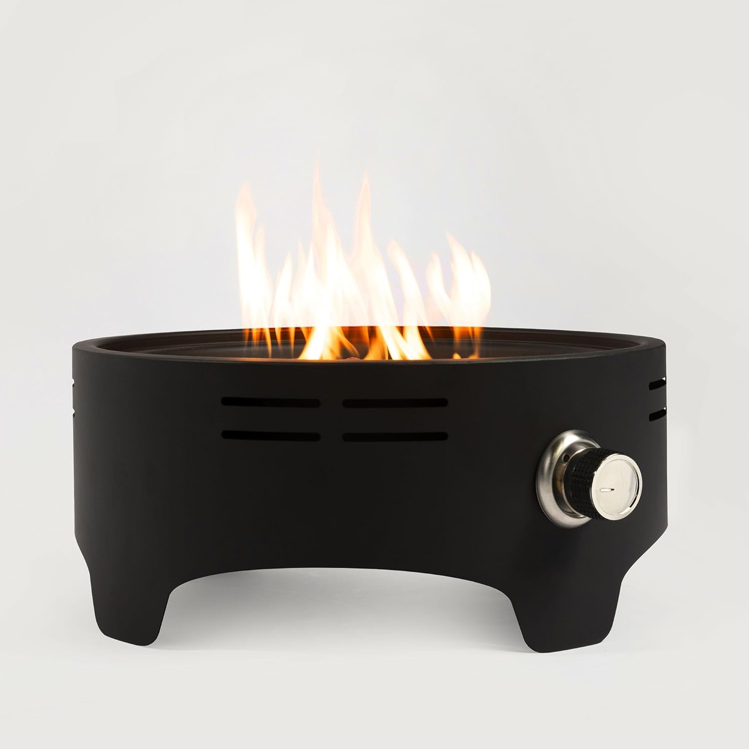 15 Inches Black Portable Outdoor Propane Fire Pit – Tabletop Design with Quick Connect Regulator for Patio, Camping & Indoor Use (1 Door) (1 Doors)