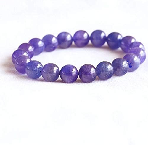 1 strands natural purple blue tanzanite stretch finish bracelet round big beads ?????? 10mm 05070