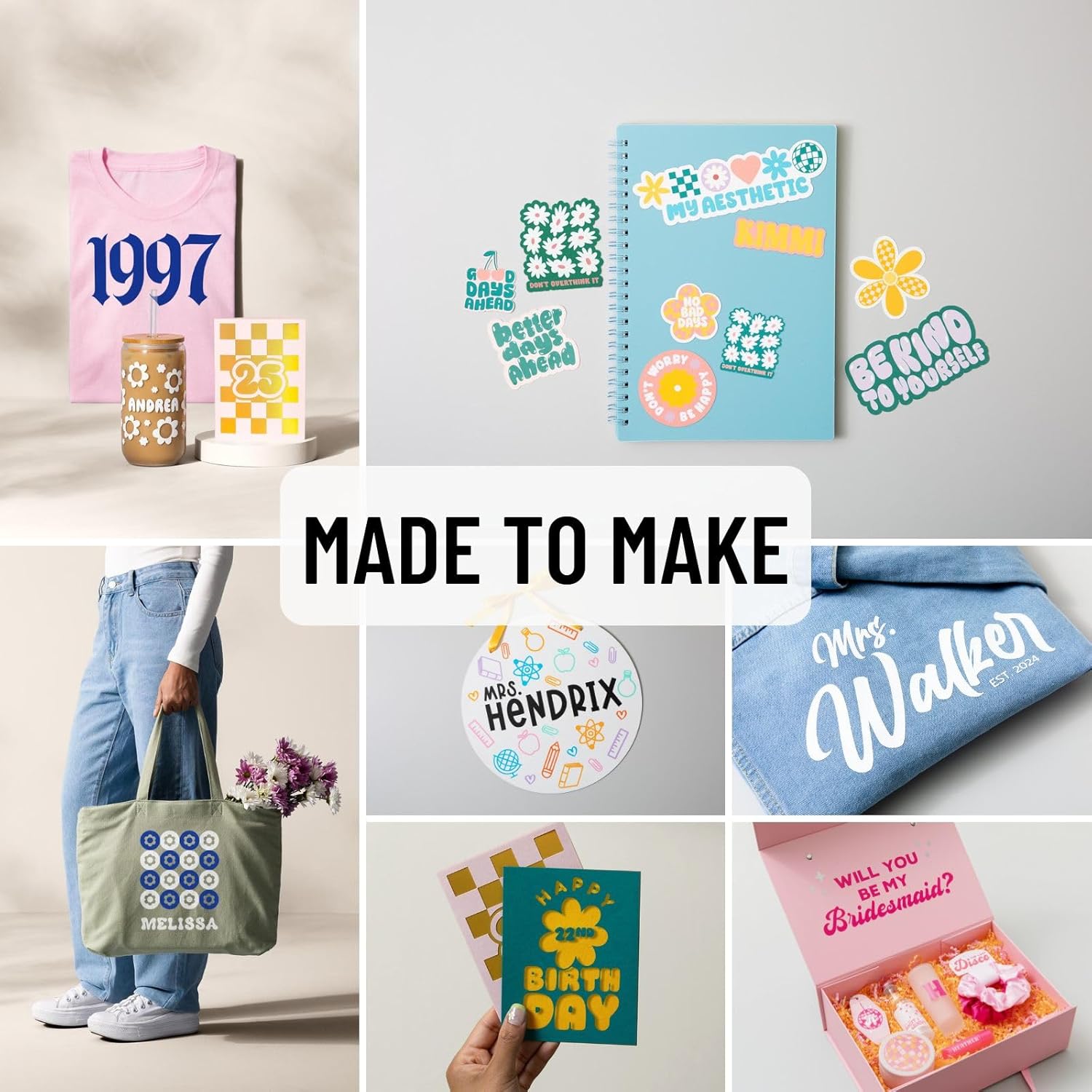 Cricut Ultimate All-in-One Materials and Accessories Bundle - 115+ Piece Beginner Sampler Material Kit for Cricut Joy Xtra Cutting Machines - Vinyl, HTV, Card Making Packs, Pens, Tools & Sticker Paper