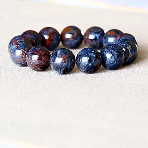 1 Strands Natural Red Blue Pietersite Namibia Stretch Men's Bracelet Round Big Beads 17mm 05049