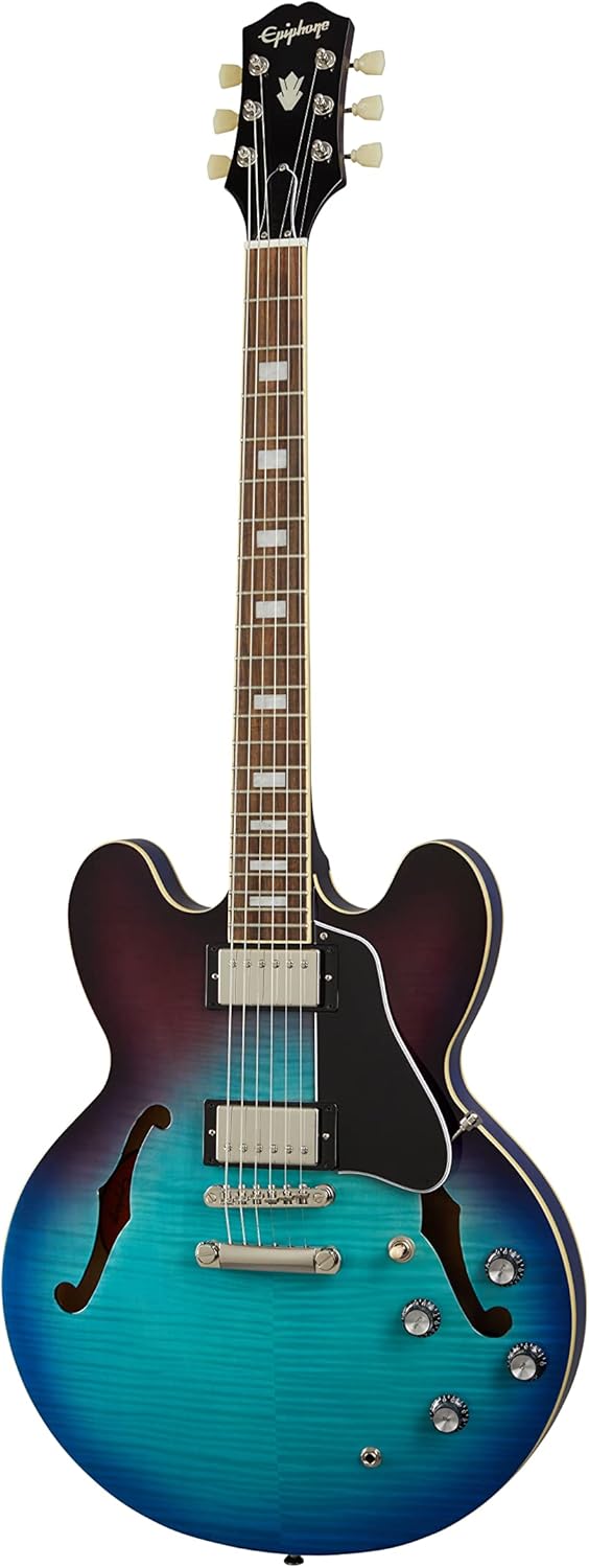 Epiphone ES335 Figured Top Semi Hollowbody, Blueberry Burst