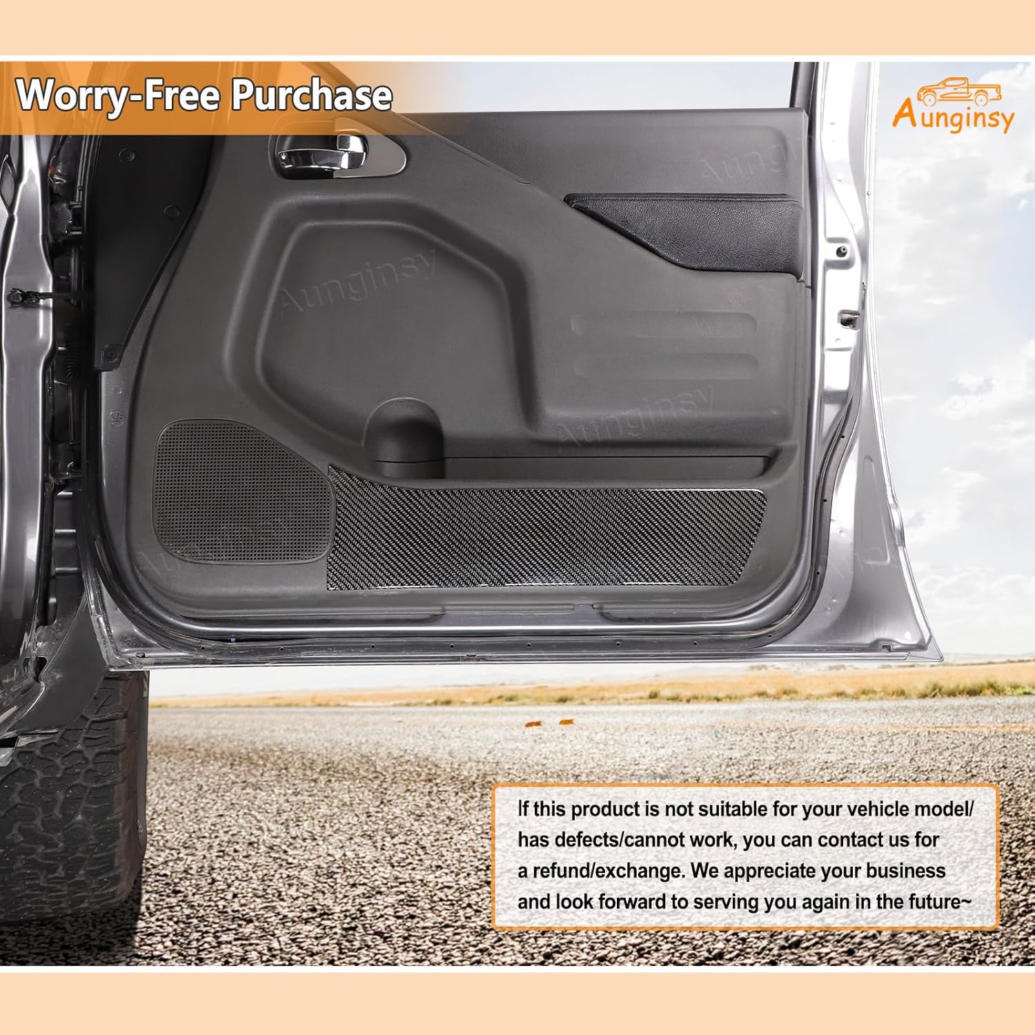 Aunginsy Car Front Door Anti Kick Panel Trim Compatible with Nissan Frontier 2009-2017, Soft Carbon Fiber Inner Front Door Anti Kick Panel Decorative Sticker Protection Cover Interior Accessories