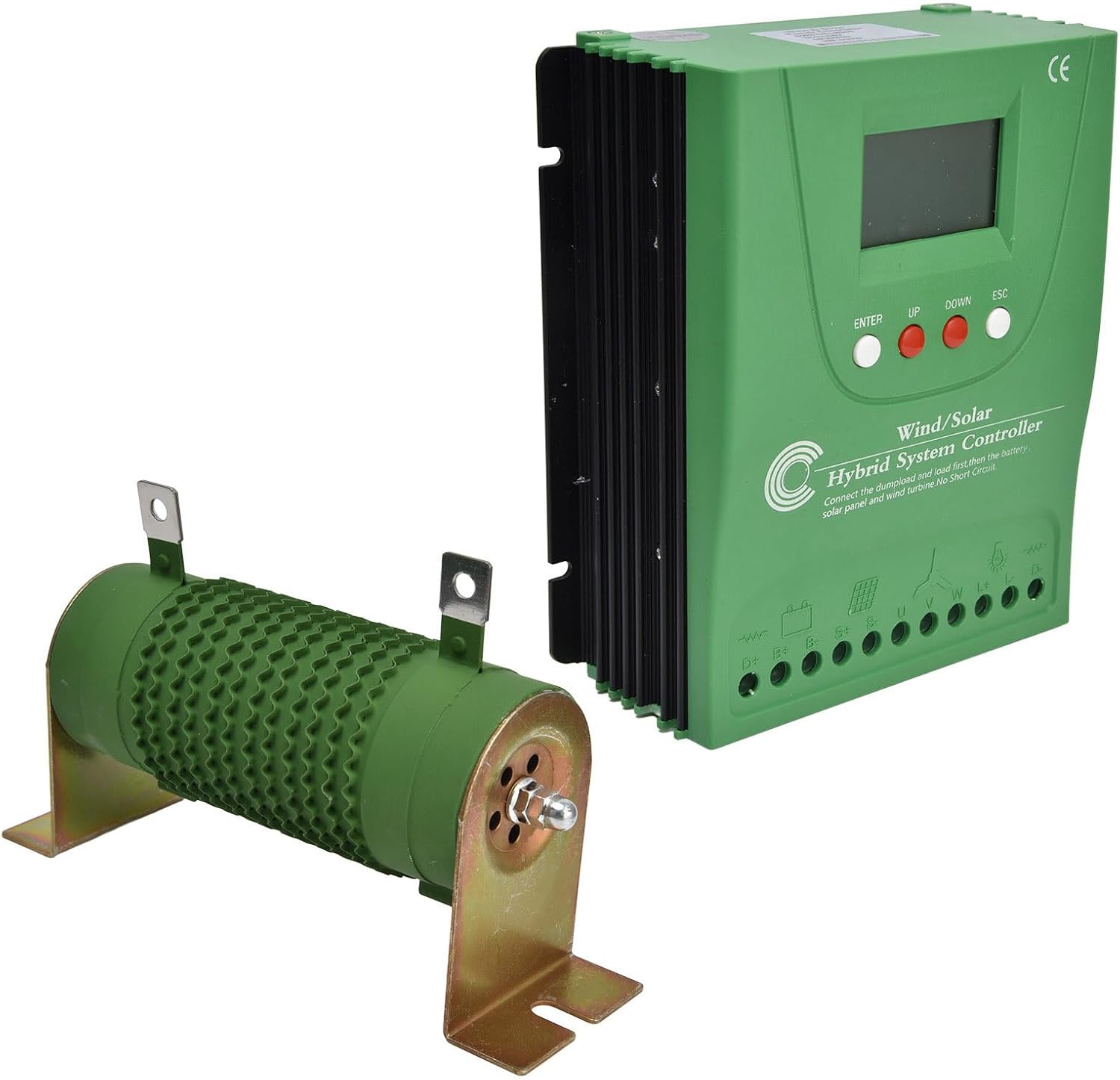 Hilitand Wind 800W Solar 600W MPPT Wind Solar Hybrid System Controller, LCD Display Protection Function for Li Battery 12/24V