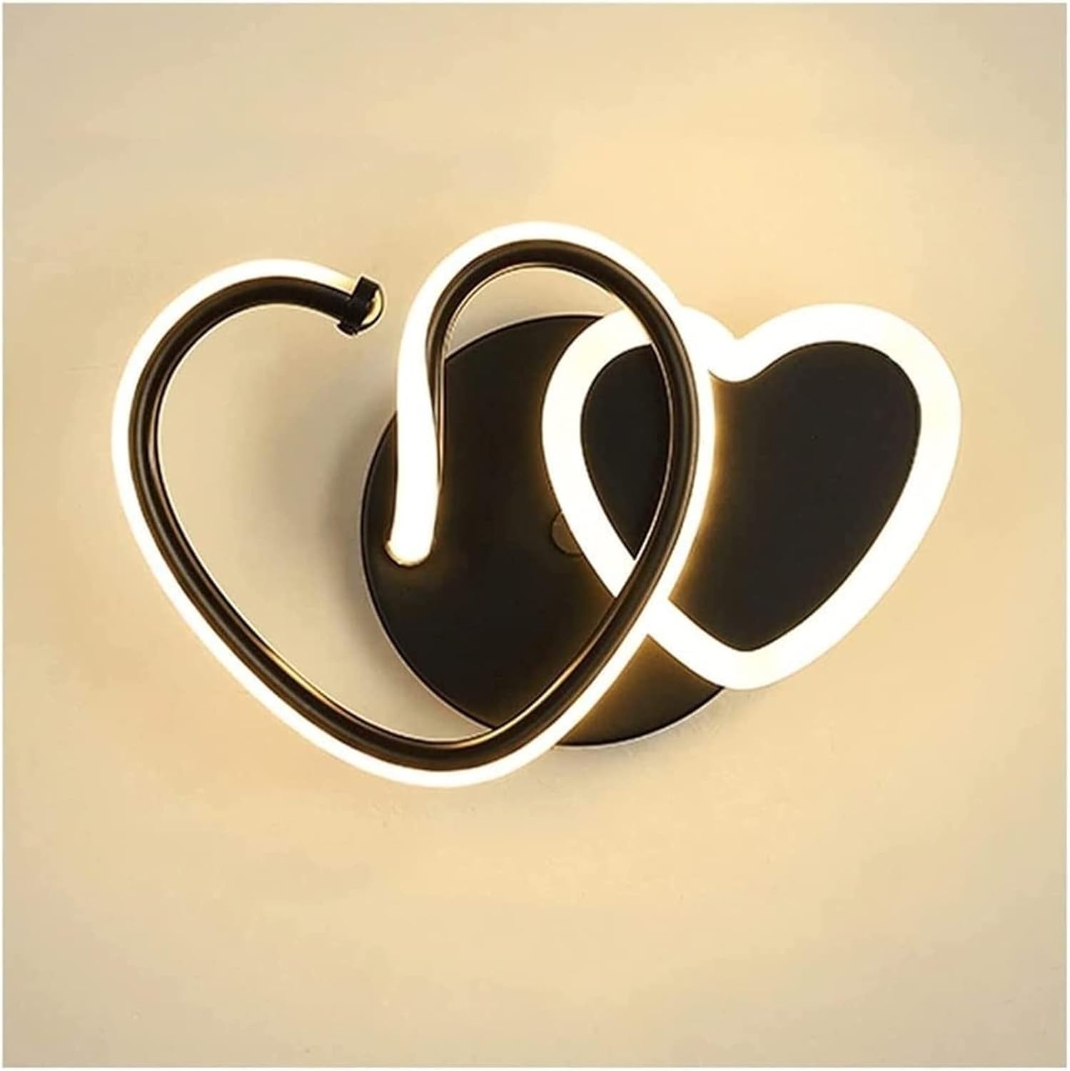 Heart-Shaped Wall Sconce Modern LED Wall Lamp Creative Wall Mounted Light Indoor Lighting Fixture for Bedroom Bedside Living Room Hallway Hotel (Color : Gold, Size : A) ( Color : Black , Size : B )
