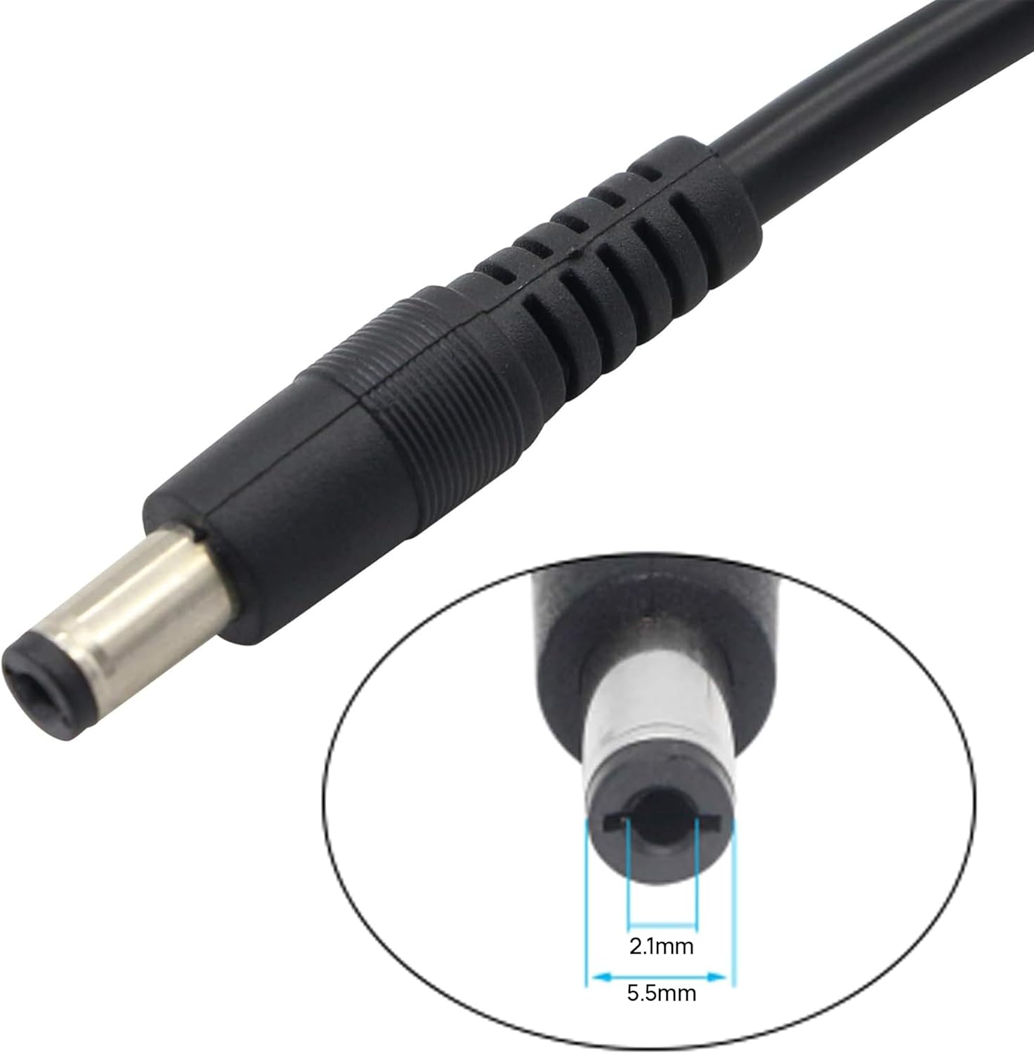 Portable Power Station DC Power Cable, 5.5mm x 2.1mm DC5521 to 12V/24V Cigarette Lighter Plug, 18AWG Charger Adapter with Fuse (5A 250V), for Solar Generator, 1.5m / 4.9ft