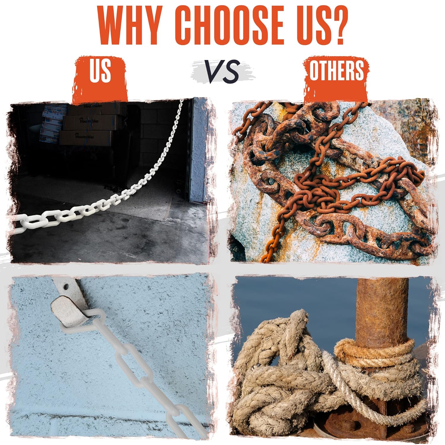 Houseables Plastic Chain, Safety Barrier, 2