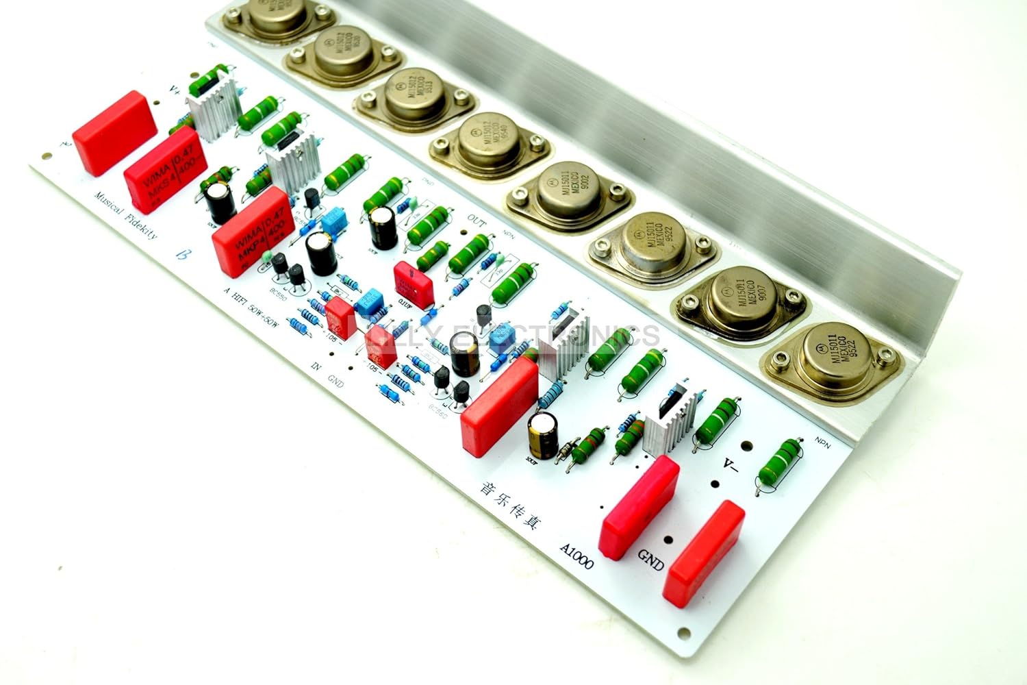 A1000 50W+50W MJ15011 MJ15012 Amp Board