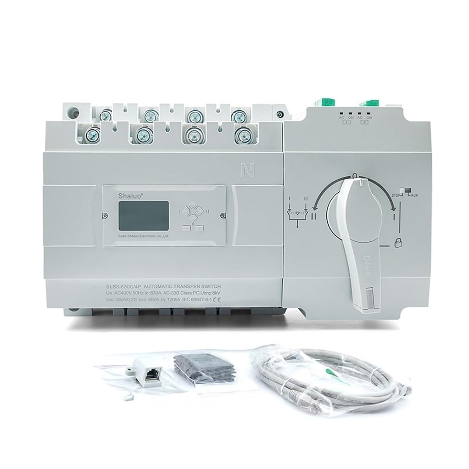 C Type ATS Dual Power Automatic Transfer Switch AC220V Diesel Generator Controller Auto Changeover Switch Converter (Color : 400A to 630A C Type)