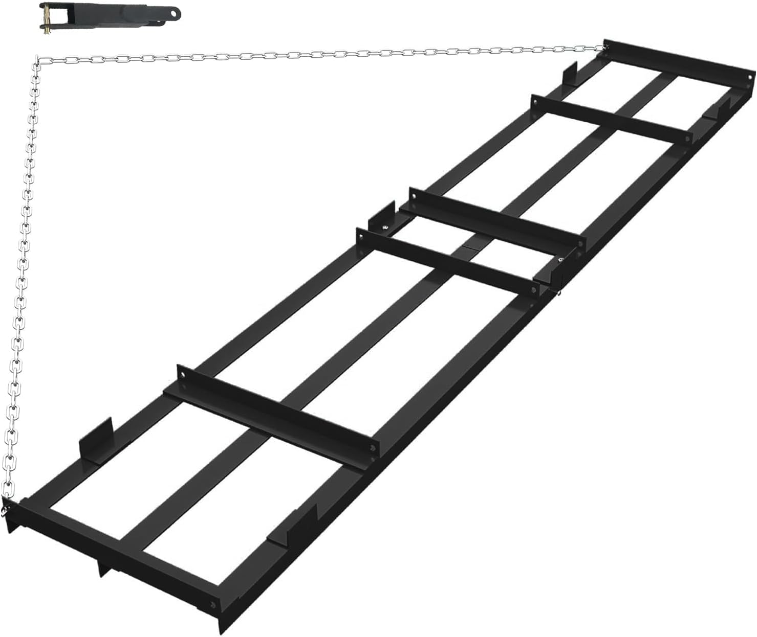 ACEKOOL Drag Harrow Driveway Grader, Driveway Drag for Gravel with 6 Ft Heavy Duty Chain, Tow Behind Lawn Rake for ATV, UTV, Tractor, Mower, Land Leveler for Gravel, Sand, Soil, Hay