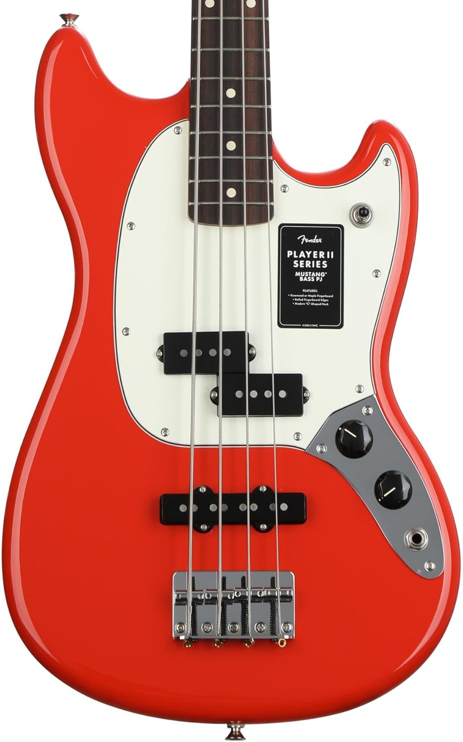 Fender Player II Mustang Bass PJ, Rosewood Fingerboard, Coral Red