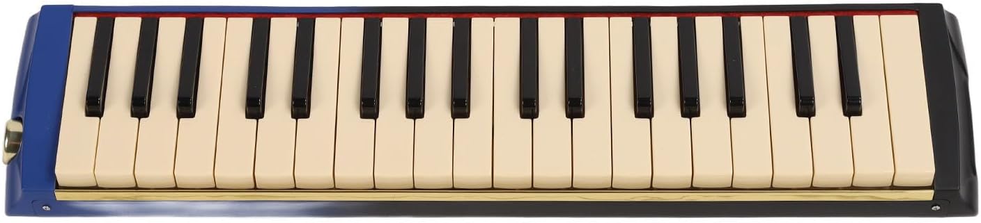 37 Key Melodica Instrument, Piano Keyboard Air Instrument Set with Carrying Bag, Musical present for Kids Beginners Adults, Black, 2 Tubes 2 Mouthpieces