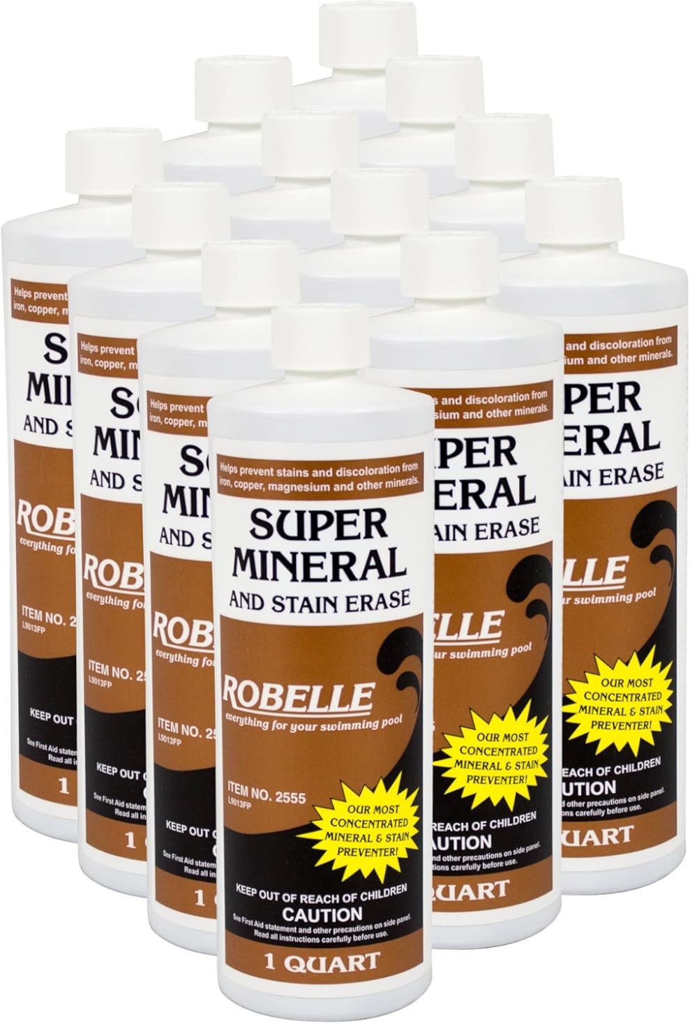Robelle 1-Quart 12-Pack Super Mineral and Stain Erase, Pool Metal Remover, Stain Remover, Made in USA
