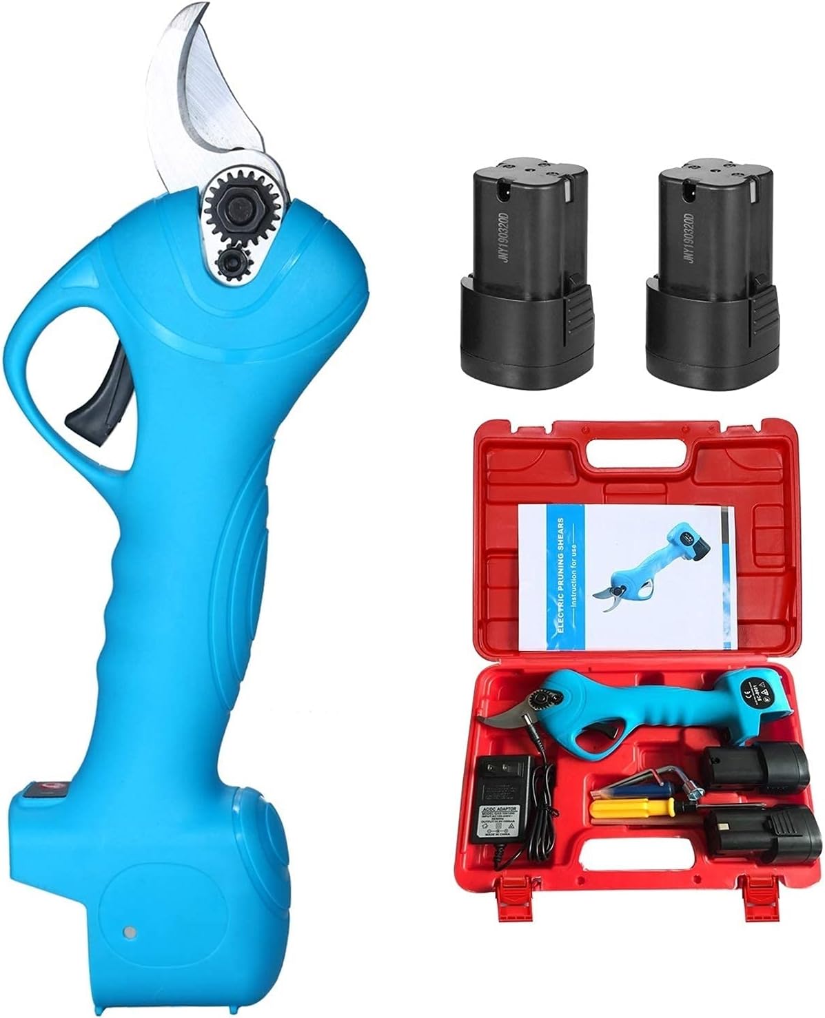 Professional Electric Pruning Shears Professional Cordless Electric Pruning Shears with Rechargeable 2Ah Lithium Battery Tree Branch Pruner Garden Clippers 16.8V 25mm (Battery*2) (Battery*