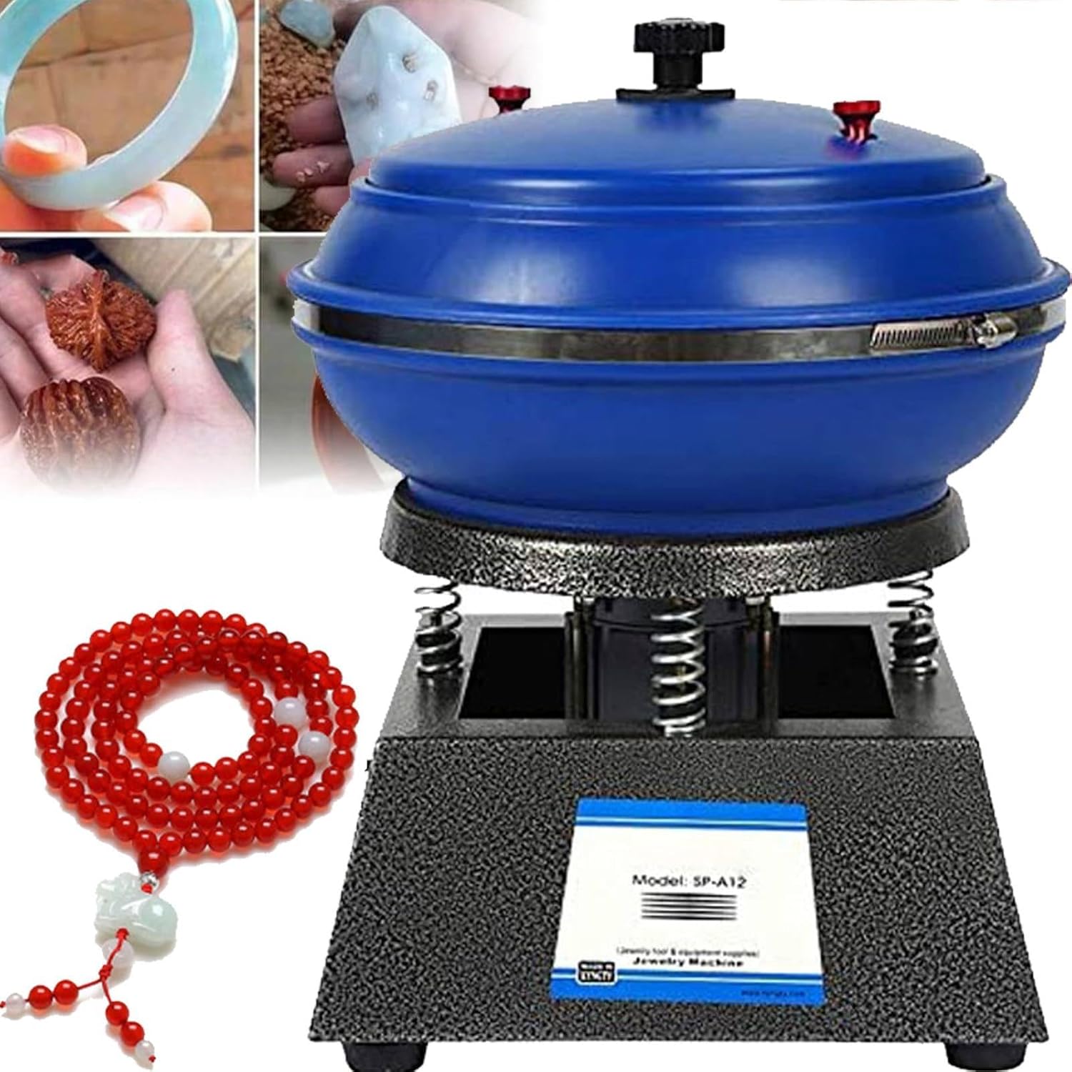 Electric Polisher Tumbler Machine - Vibration Rock Polishing Drum, Strong & Stable, Low Noise, Ideal for Grinding & Burnishing Stones, Jewelry & More