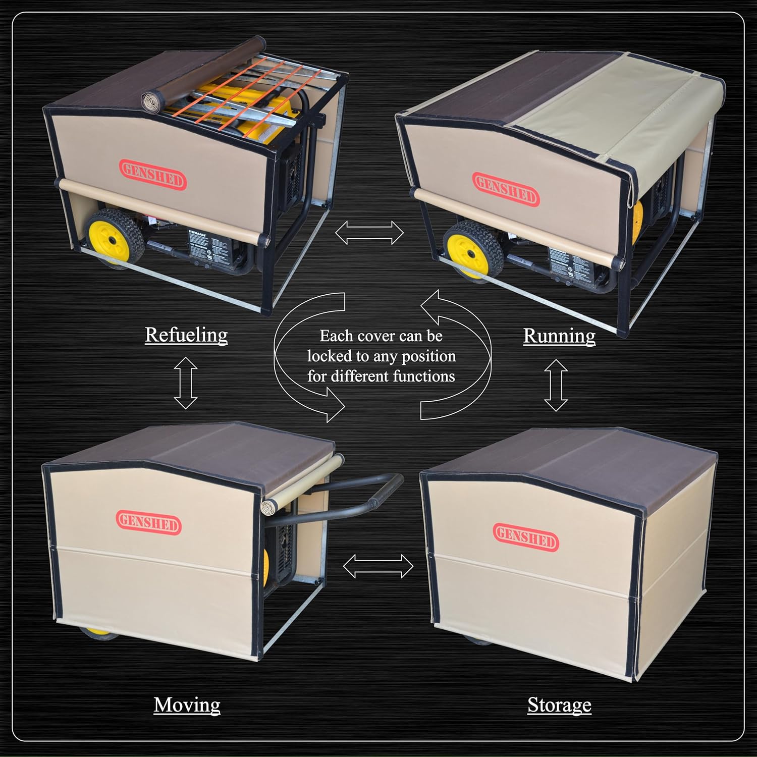 Generator Shed - Combining Generator Covers While Running & Generator Covers for Outside Storage into one. A Compact Generator Running Cover & Enclosure Built On Steel Frame (GCE)