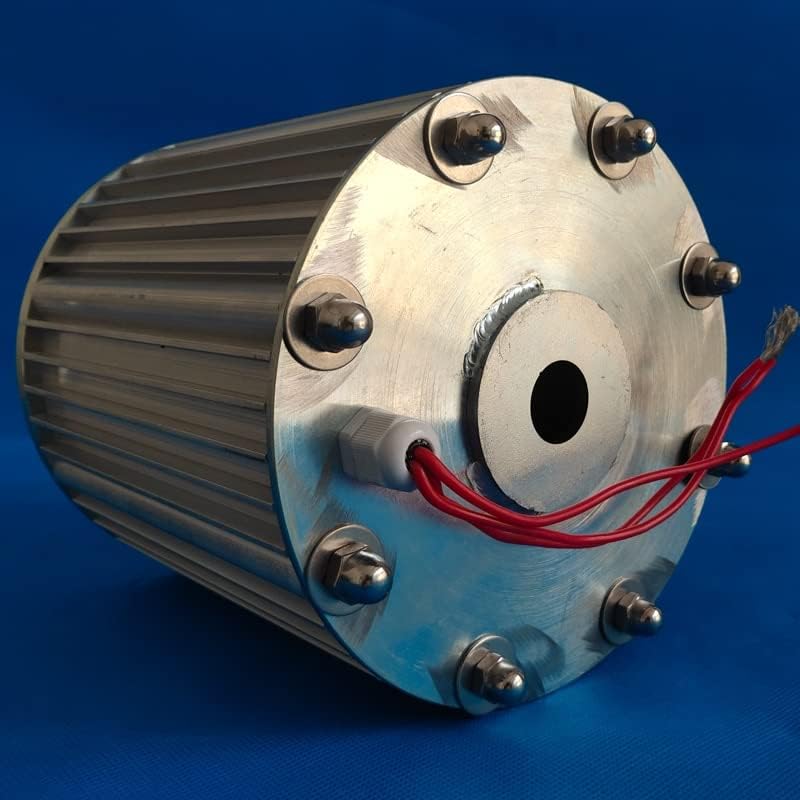 Wind Turbine Generator Kit, Low RPM Speed 10kw 500RPM 24V 48V Gearless Permanent Magnet Generator AC Alternators Use for Wind/Water Turbine for Hybrid Solar Wind System(with Base,24V_10KW)