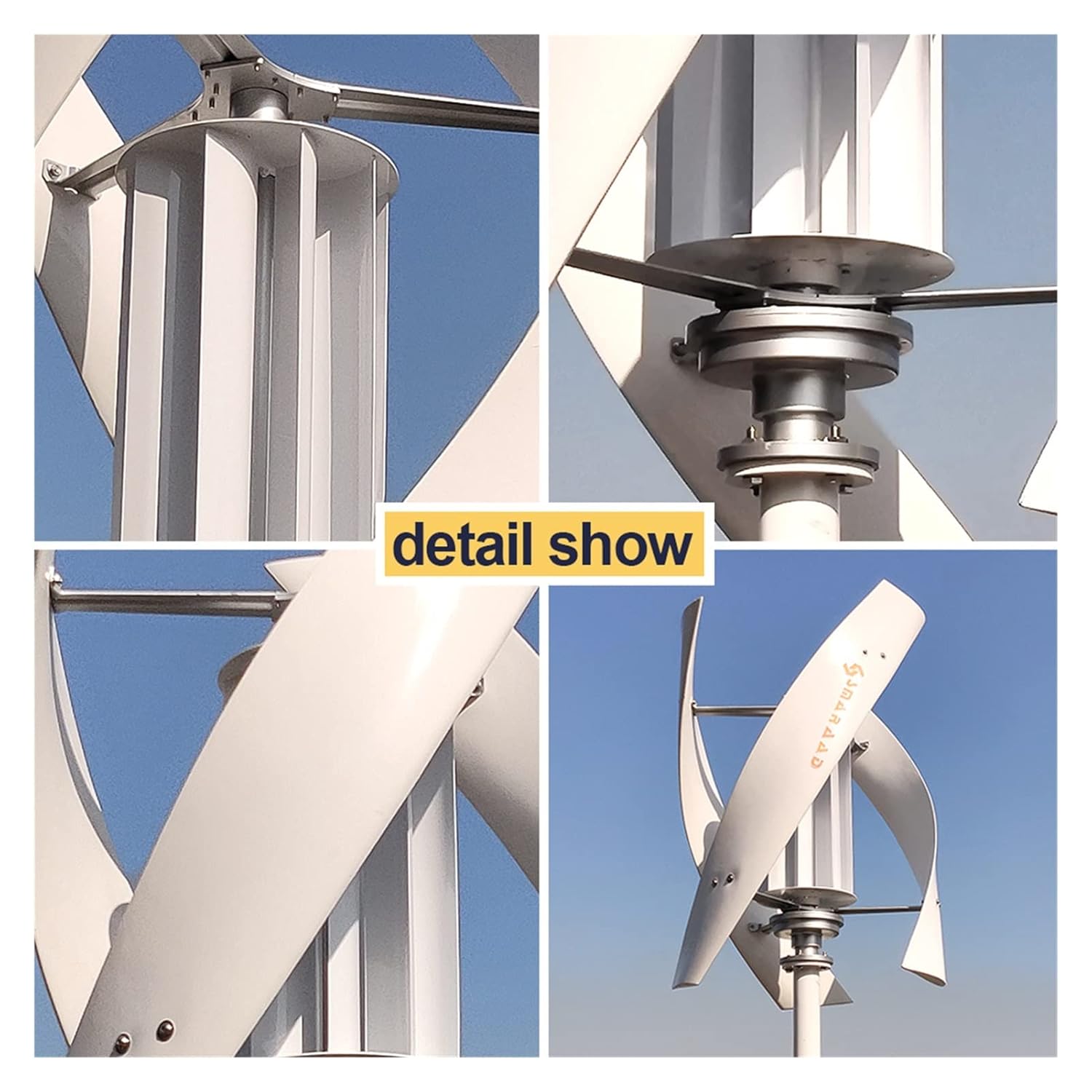 2000w Wind Turbine Generator 48v Alternative Energy Generator 220v AC Output Household Complete Kit with Controller Inverter - Onshore Wind(Hybrid Control,White_24V_2000W)