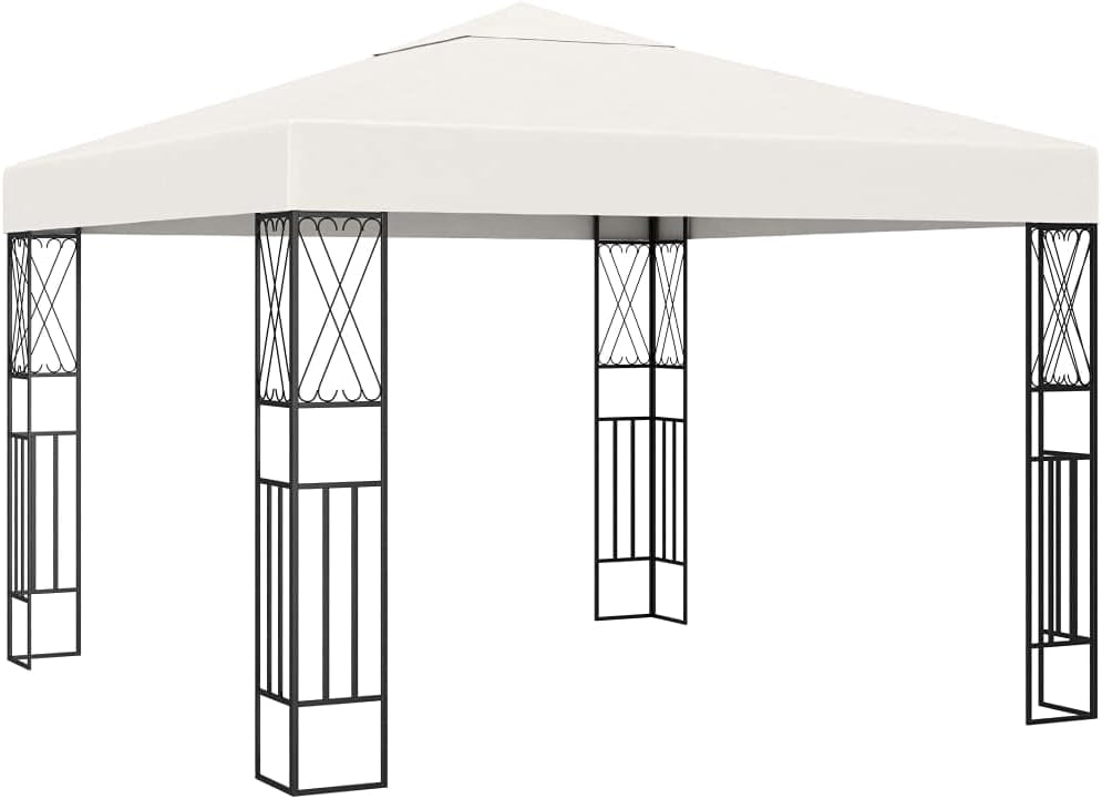 Gazebo 9.8'x9.8' Cream Fabric,Premium Outdoor Canopy Gazebo for Shade and Protection Outdoor Structures, Outdoor Canopies, Gazebos