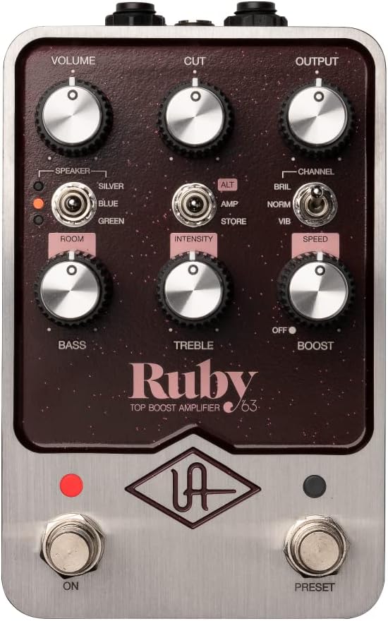 Universal Audio OX Stomp Speaker Emulator Pedal & UAFX Ruby '63 Top Boost Amplifier Bundle
