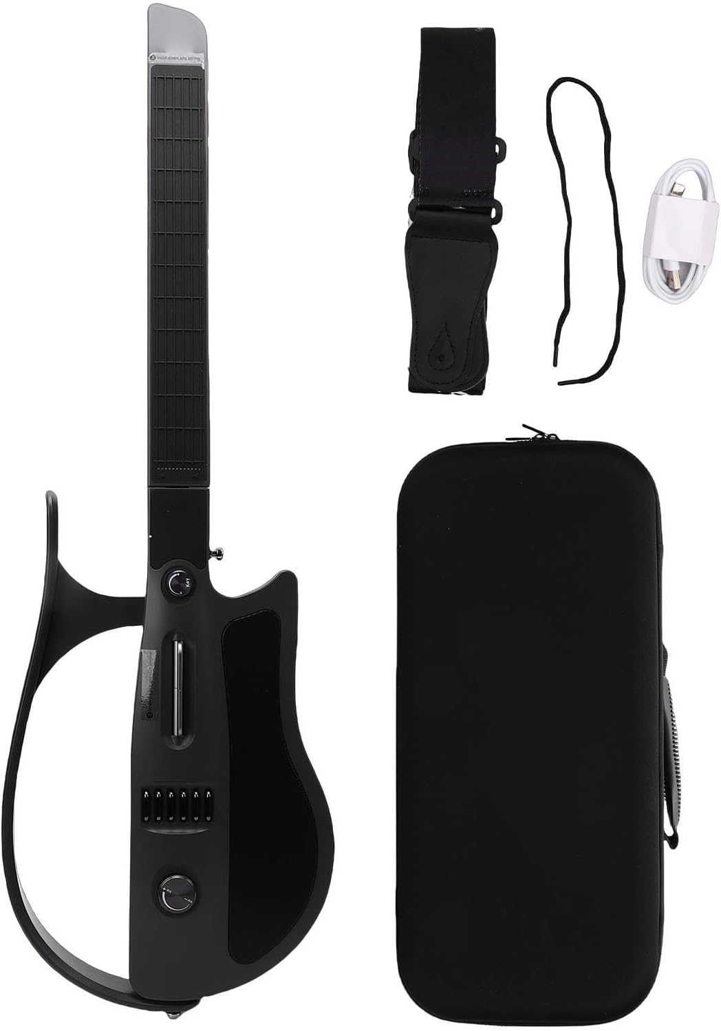 Stringless Smart Guitar Portable Folding Electric Automatic Guitar with Smart Tuner and Real Time Neck Indicator Light