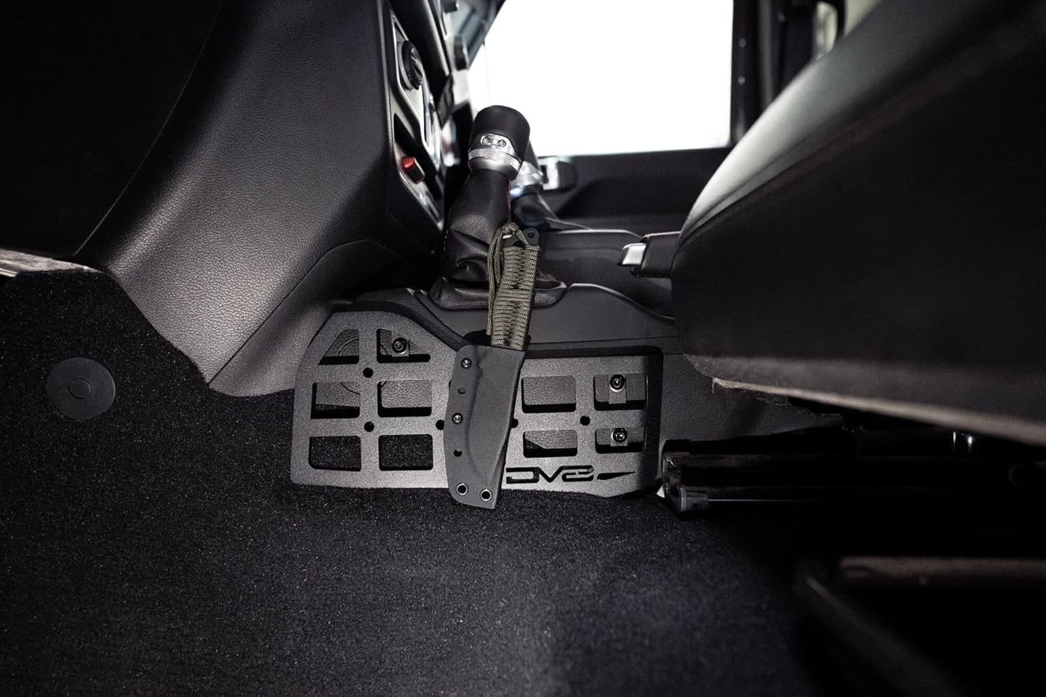 Center Console Molle Panels for 2018-2024 Jeep Wrangler & 2020-2024 Jeep Gladiator | Mount for Pouches, Med-Kits, Tools, Holsters & Other Accessories | Automatic & Manual Transmissions | DV8 Offroad