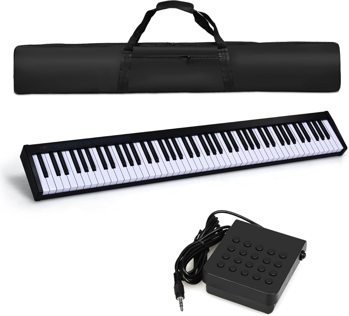 88-Key Digital Piano Keyboard, Full Size Semi-Weighted Keyboards with MIDI, Portable Electric Pianos for Beginner