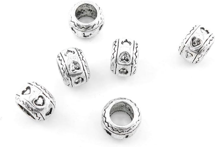 670 Pieces Antique Silver Tone Jewelry Making Charms Findings Fashion Wholesale Supplies Pendant Lots Bulk Supply O0NU6A Heart Loose Beads