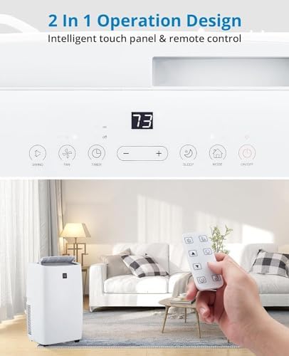 Acekool 14,000 BTUs Portable Air Conditioners, 3-in-1 Portable AC Unit Dehumidifier & Fan with Remote Control, Cools Room up to 750 sq.ft., Smart/Sleep Mode, 24H Timer, Air Conditioner for Room Indoor